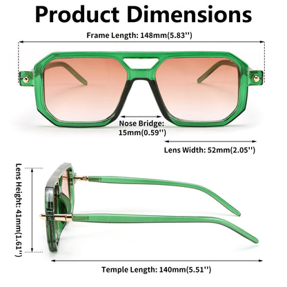 FEISEDY Vintage Square 70s Flat Aviator Sunglasses Women Men Classic Retro Stylish Frame UV400 Sunglasses B2622