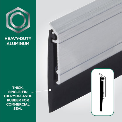 M-D Building Products 68247 All-Season Door Sweep, Heavy Duty Aluminum, Ideal for Residential & Commercial Use, Easy Installation with Heavy Rubber Seal, Ensure Comfort and Security (36 Inch, Silver)