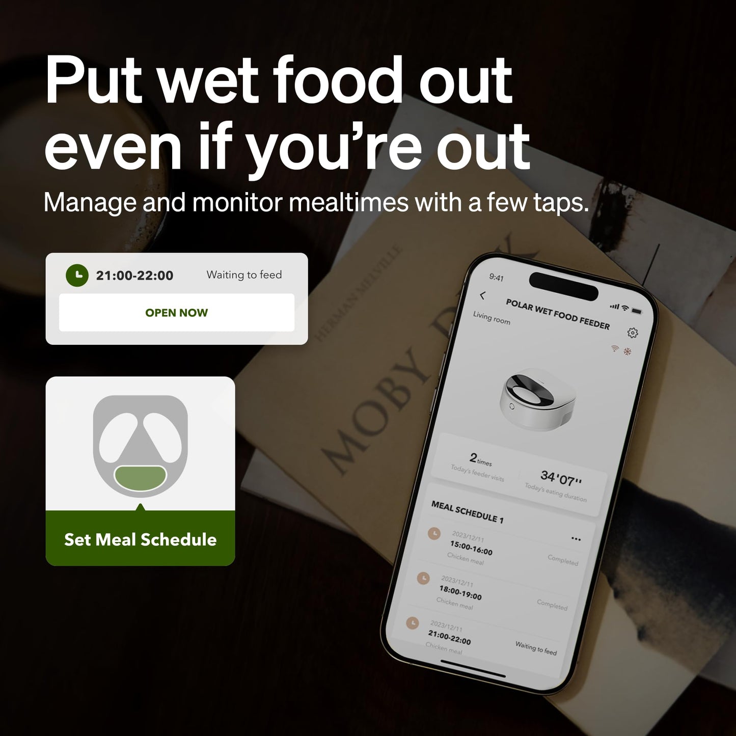 PETLIBRO Automatic Cat Feeder Wet Food Refrigerated New Upgraded APP Control,3 Days Freshness 3 Meals,Semiconductor Cooling&Quick Chills Wet Food Dispenser,Polar WiFi Timed Auto Pet Feeder for Cat Dog