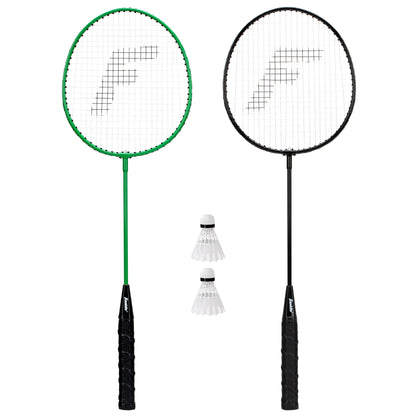 Franklin Sports Badminton Rackets - Glow in the Dark 2 Player Racket Set - Set of (2) Rackets + (2) Birdies - Backyard Badminton Game for Kids + Adults