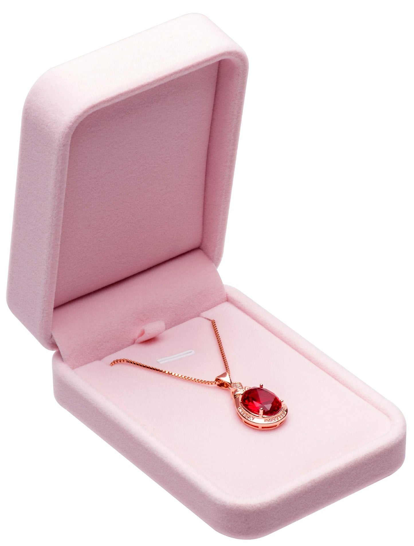 Giftop Classic Velvet Jewelry Gift Box Case for Necklace Pendant (Pink)