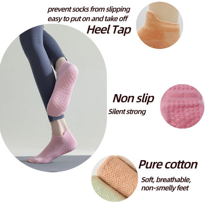 LucFoxsy Pilates grippy Yoga Socks for Women Non Slip Hospital Socks for Women Barre Sticky