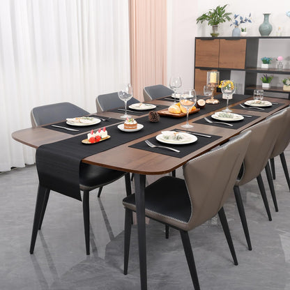 Myir JUN Placemats Set of 8, Vinyl Woven Placemats Place Mats Indoor Set of 8 Washable Table Mats Non-Slip Place mats for Dining Table (Black, Set of 8)