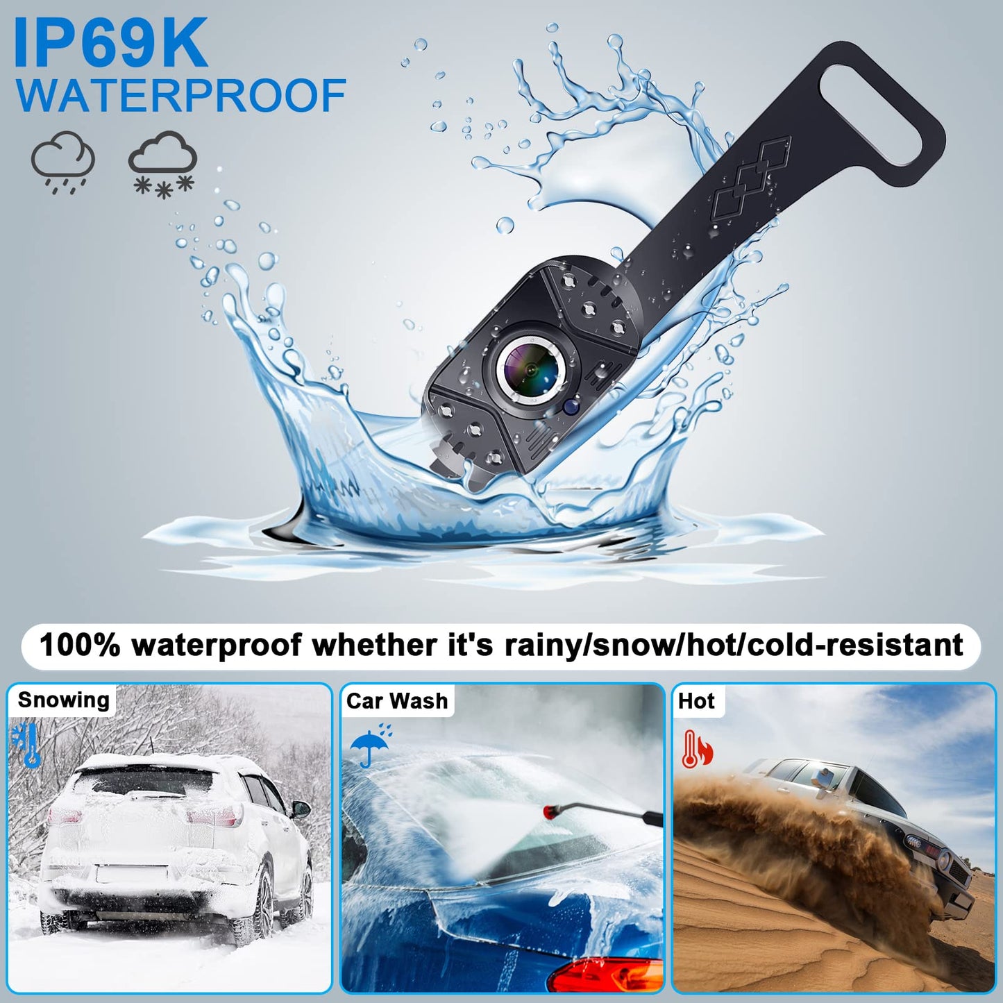 HD 1080P Backup Camera for Cars - Night Vision, 170° Wide Angle, Waterproof, Easy Installation, Clear Image for Trucks, SUVs, Vans, Sedans - Enhanced Parking Safety