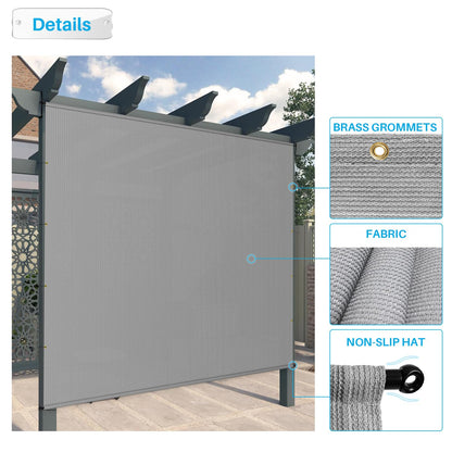 Patio Paradise 10' x 16' Pergola Canopy Replacement Cover Shade Cloth with Grommets Weighted Rods Outdoor Sun Shade Screen UV Block for Gazebo Backyard Deck Porch Balcony, Light Gray