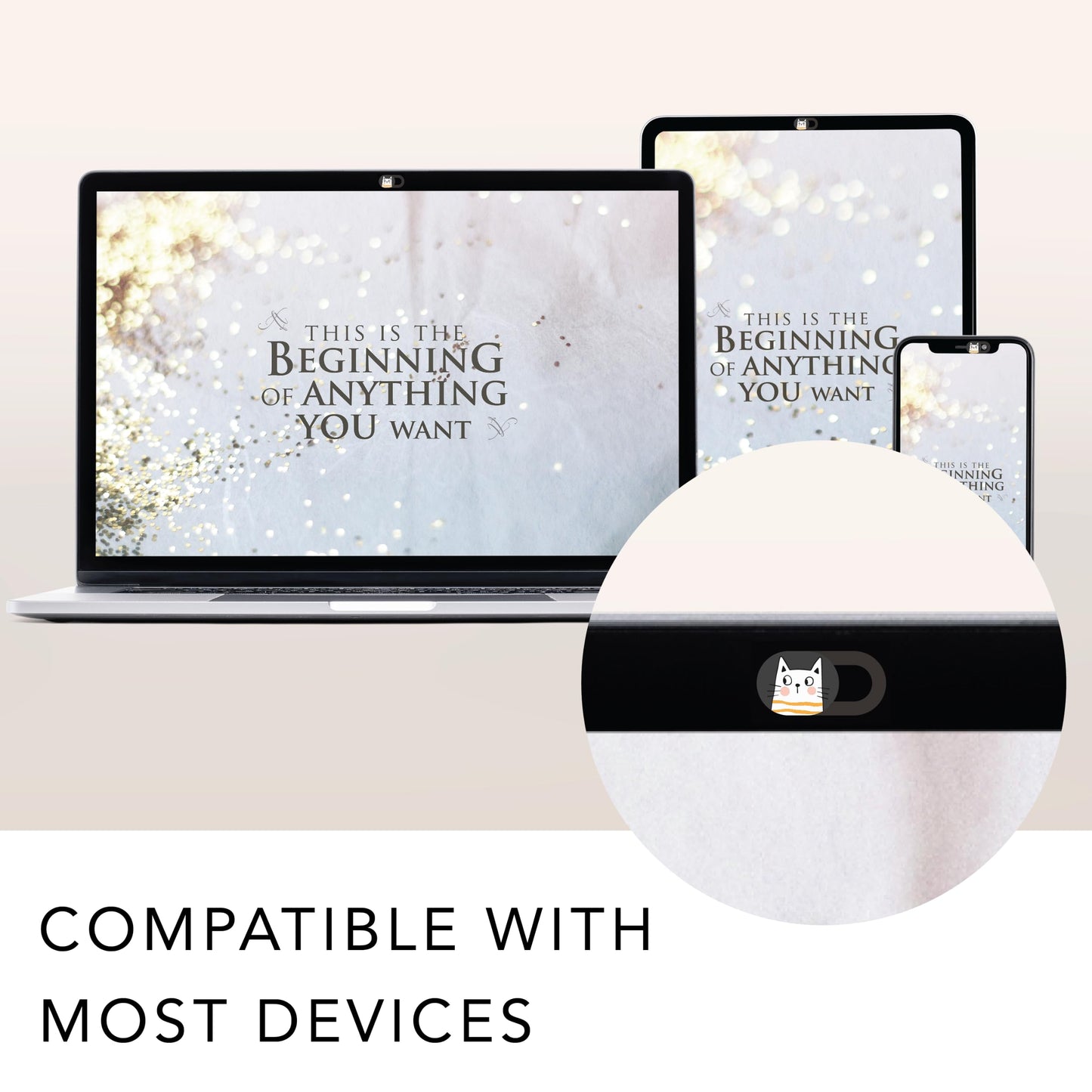 MESMOS Webcam Cover Slide, Cat Lovers Gifts for Women, Cat Lover Themed Thing, Mom Gifts for Women, Laptop Camera Cover Slide Cute (Small)