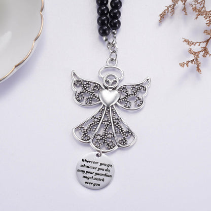Angel Car Charm, Wherever You Go Whatever You Do May Your Guardian Angel Watch Over You, Rear View Mirror Car Charm, Car Mirror Hanger, New Driver Guardian Angel Gift for Grads