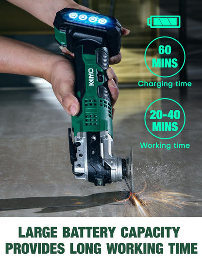 KIMO 20V Cordless Oscillating Tool Kit with 26-Pcs Accessories, Max 21000 OPM, 6 Variable Speed & 3° Oscillating Angle, Battery Powered Oscillating Multi-Tool for Cutting Wood/Nailing/Scraping/Sanding