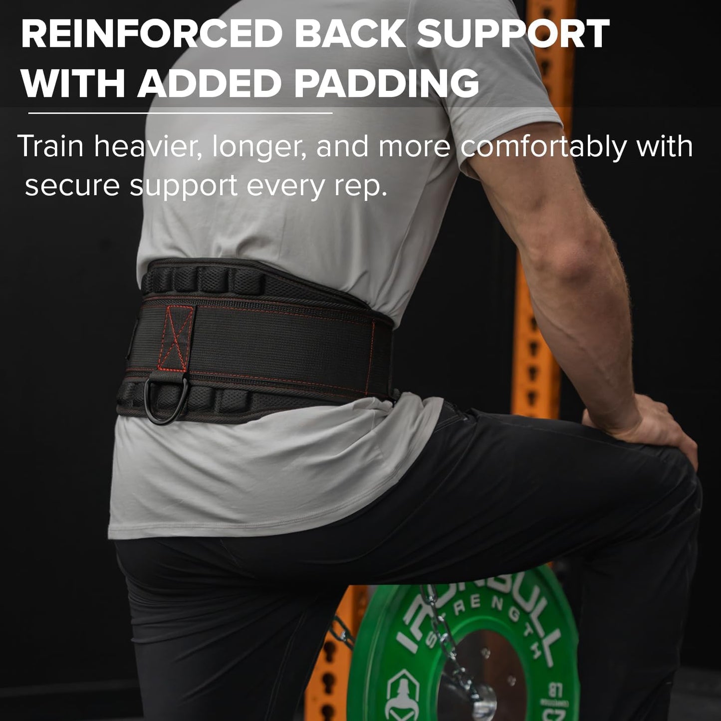 Advanced Dip Belt V2 – Heavy-Duty Weighted Belt with Reinforced Back, Chain & Nylon Strap – 3-Point Anchor D-Rings for Dips, Pull-Ups, Squats & More (XX-Large)