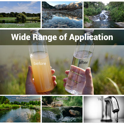 Mini Water Filter NatureNova Portable Emergency Water Filtration System Hiking Camping Straw Survival Gear Emergency Preparedness（Black, 1 Pack