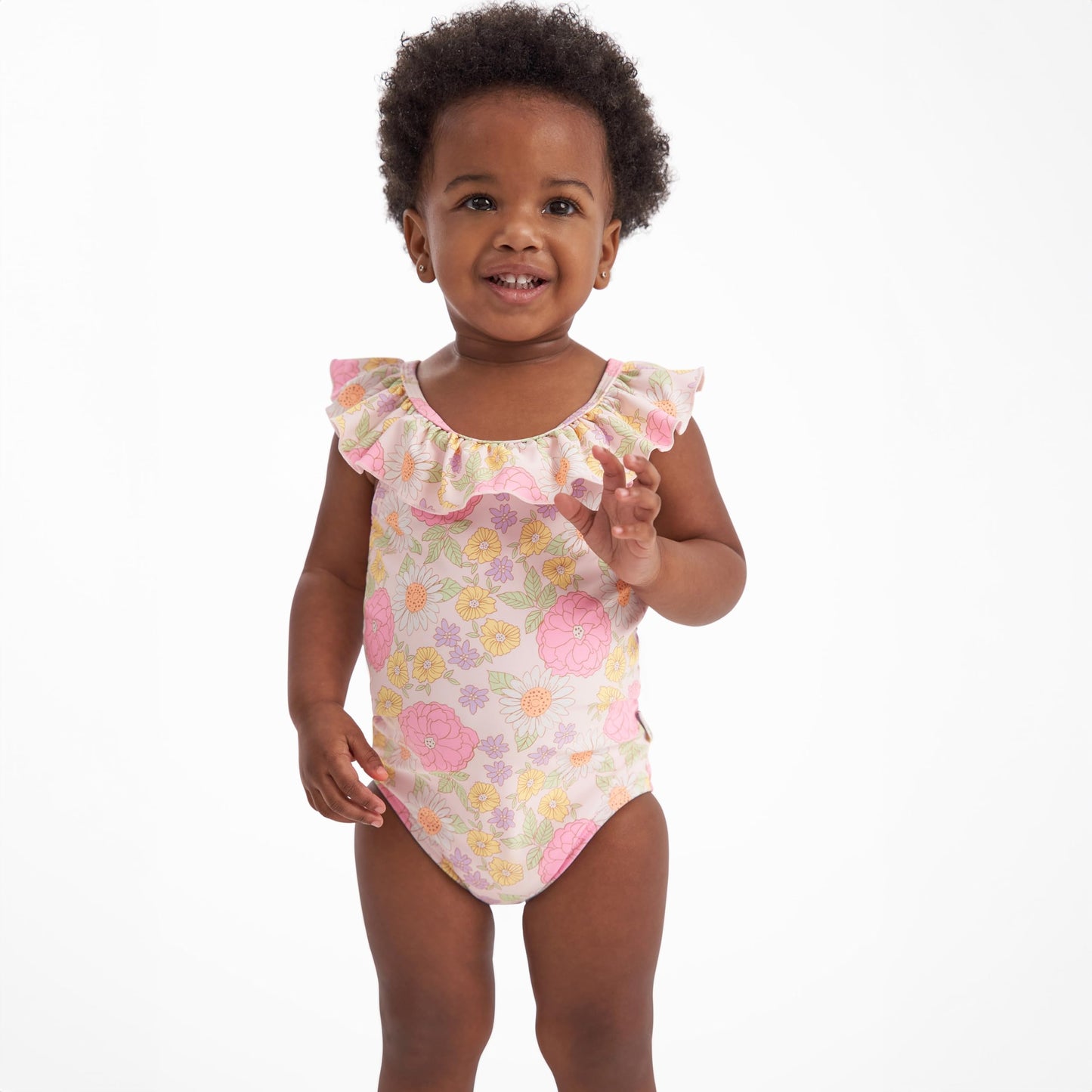 Gerber Girls' Standard One-Piece Swimsuit, Retro Floral