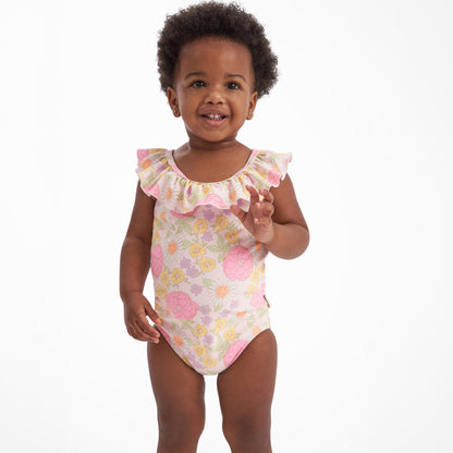 Gerber Girls' Standard One-Piece Swimsuit, Retro Floral