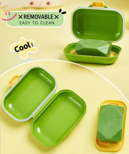 PEISAINOX Travel Soap Case, 100% Leakproof Soap Box with Lid, Bar Soap Holder for Traveling, Draining Soap Dishes for Bathroom, Shower, Gym, School, Camping, Vacation, Outdoor,Travel Essentials