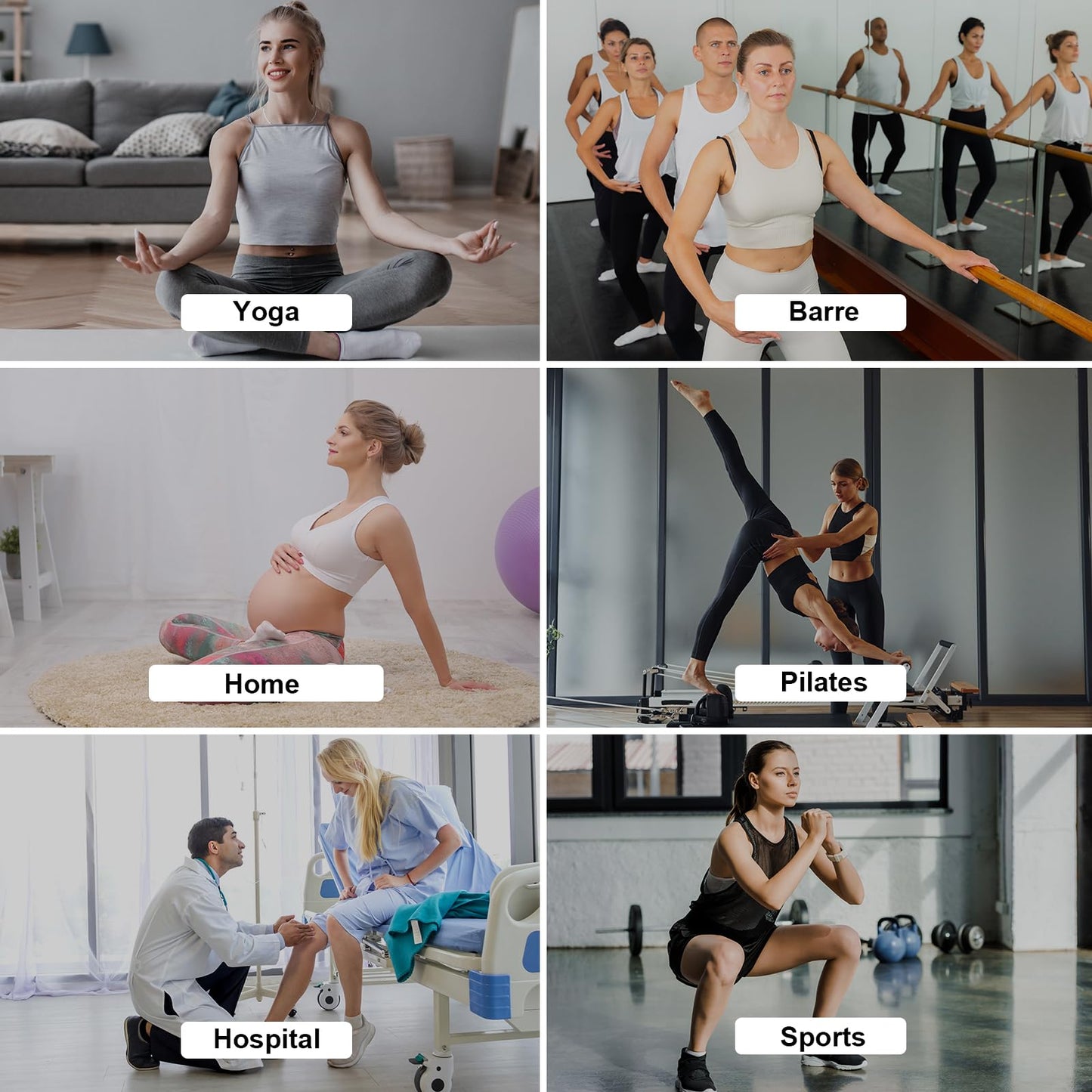 Grip Pilates Socks Ankle for Women, Yoga Non Slip Socks for Barre Workout Gym Hospital Sticky Slipper Socks 3 Pairs