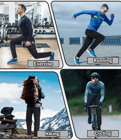 lomsoe 3 Pack Mens Athletic Pants with Zip Pockets Lightweight Sweatpants for Men Joggers Pants Quick Dry Workout Sweat Pants(Black,Black,Black,M)