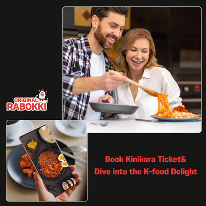 KINIKORA Premium Instant Rabokki Cup - Original Flavor, 2 Cups, Korean Ramen & Tteokbokki, Quick and Easy Street Food