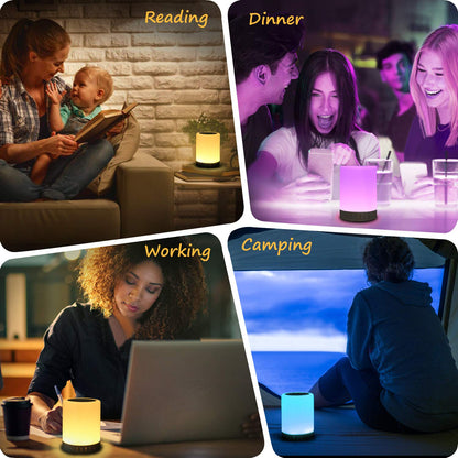 RAGZAN Touch Control Beside Lamp with Bluetooth Speaker-Colors Outdoor Table Lamp with Smart Touch Control for Party/Room.Gifts for Kids/Woman/Man.…