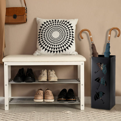 Okllen Metal Umbrella Holder, Square Umbrella Stand Rack for Entryway, 6.3" x 6.3" x 16.5", Black