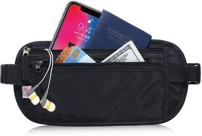 Passport Holder - Money Belt Secure Hidden Travel Wallet Undercover Fanny Pack with RFID Blocking