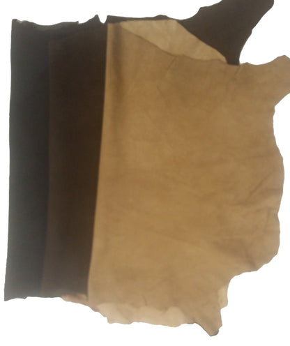 REED© Leather HIDES - Whole Suede Skin 7 to 10 SF (Suede - Tan)