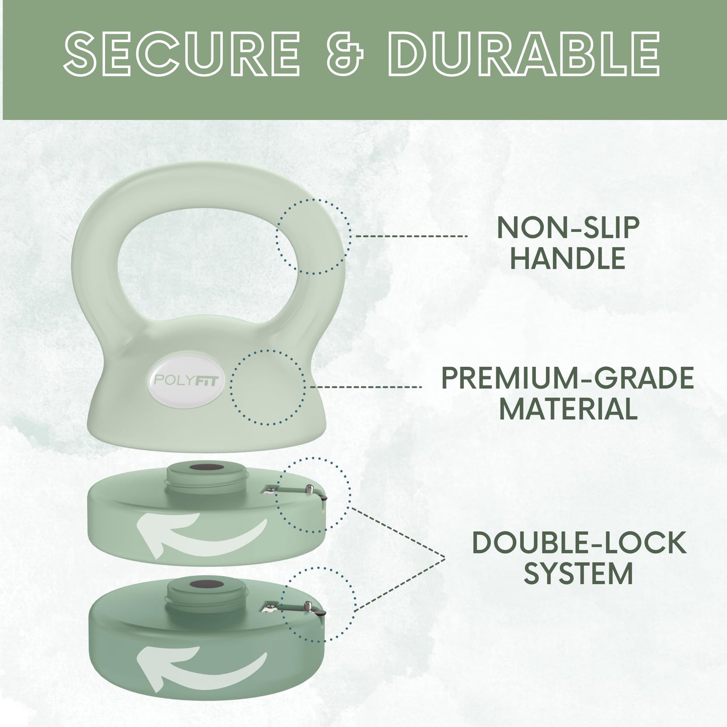 Polyfit Adjustable Kettlebell | 5 lb - 12 lb | Kettlebell Weights Set for Home Gym