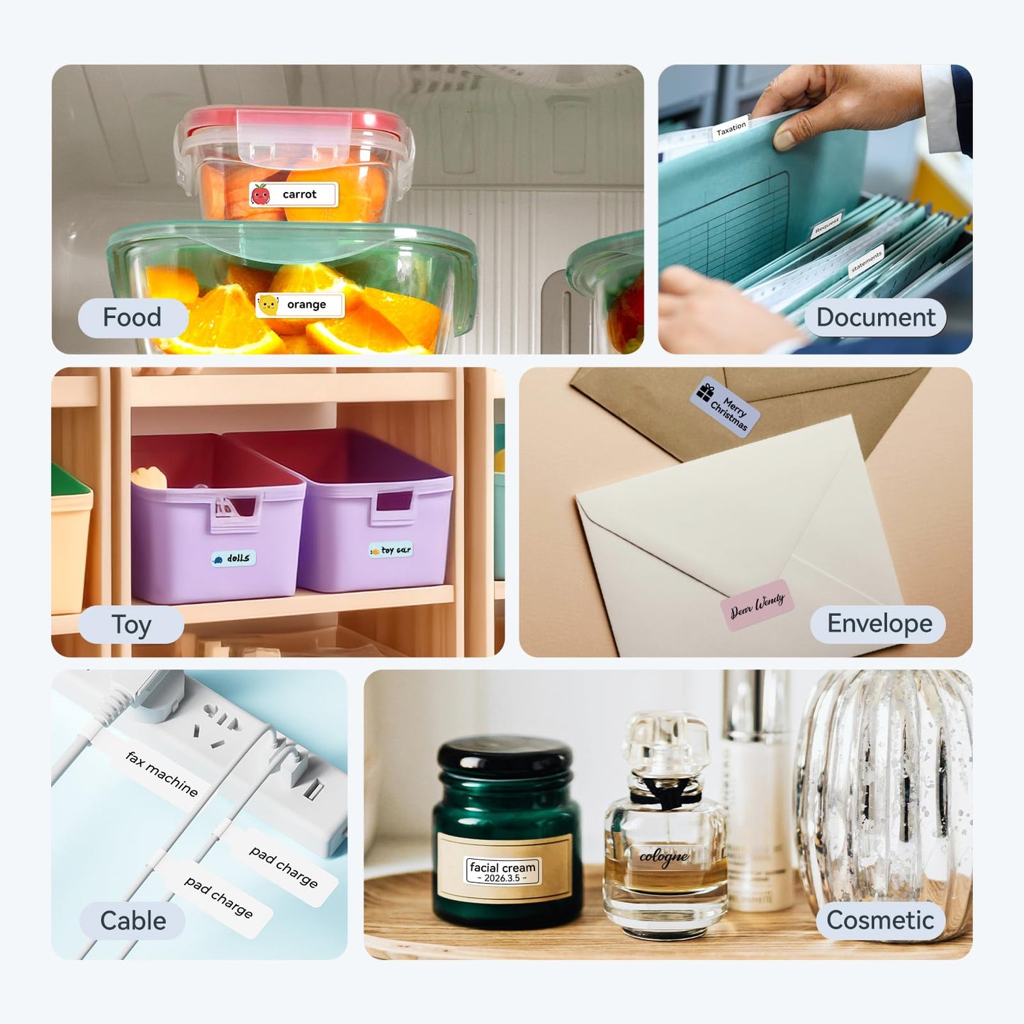 NIIMBOT D110 Upgraded Version Mini Label Maker Machine with 3 Tapes, Portable Bluetooth Thermal Printer, Sticker Labeler with Multiple Templates for Office Organization Home Kitchen School, White