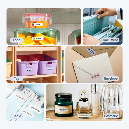 NIIMBOT D110 Upgraded Version Mini Label Maker Machine with 3 Tapes, Portable Bluetooth Thermal Printer, Sticker Labeler with Multiple Templates for Office Organization Home Kitchen School, White