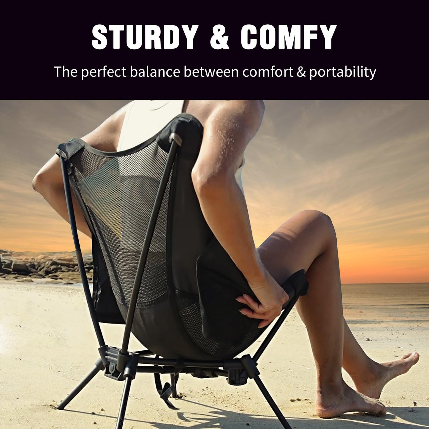MOON LENCE 2 Pack Portable Camping Chairs Backpacking Chair - The 4th Generation Ultralight Folding Chair - Compact, Lightweight Foldable Chairs for Hiking Mountaineering, Beach