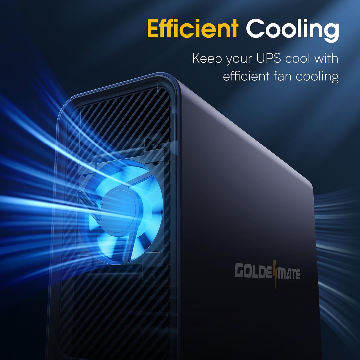 GOLDENMATE 1000VA/600W Lithium UPS Battery Backup & Surge Protector, Backup Battery Power Supply with LiFePO4 Batteries(153.6 Wh), Sinewave UPS System, 10 Years Lifespan, 8 Outlets, LCD Display, Gray