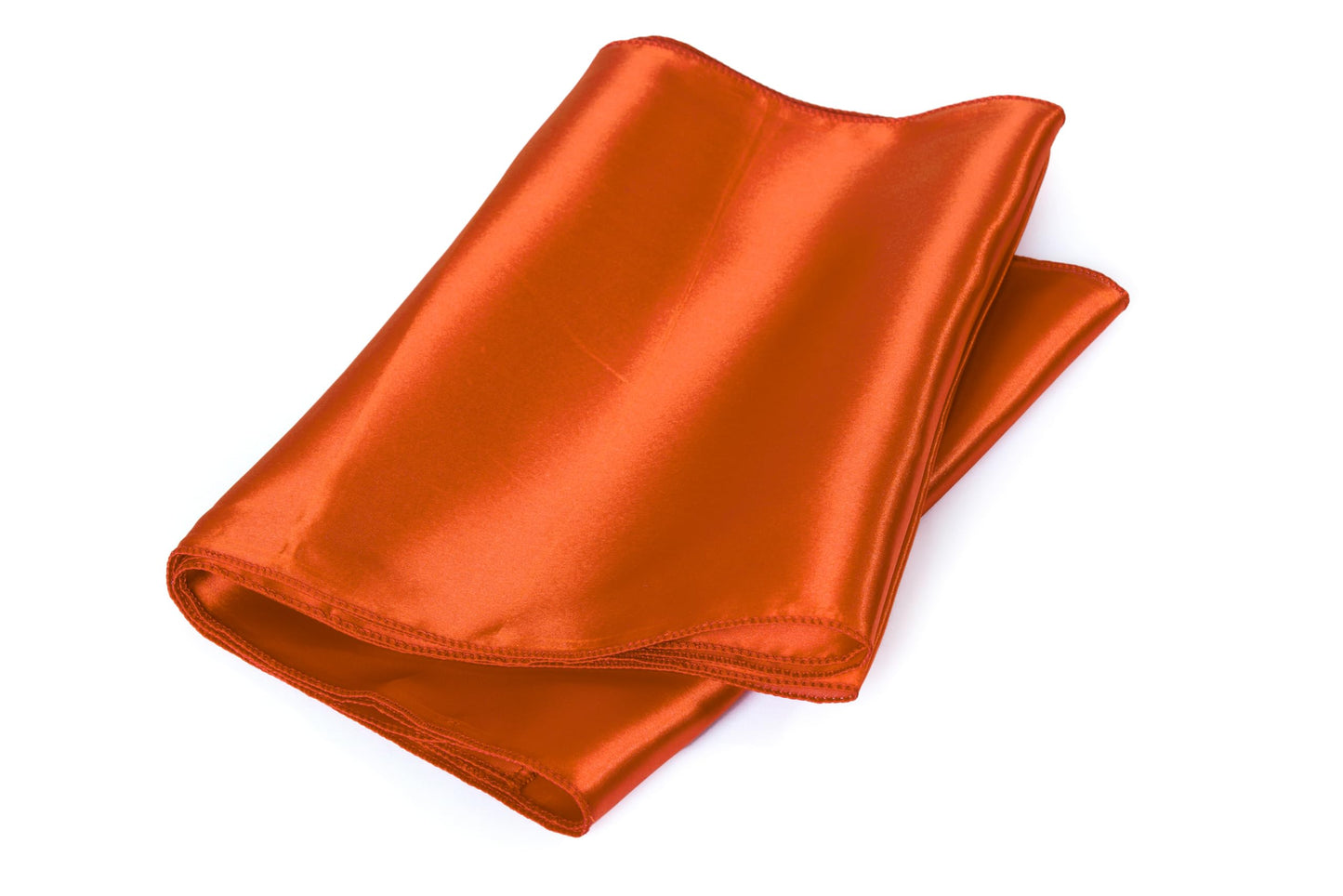 MDS 10 PCS Satin Table Runners 12 x 108 Inch Charmeuse Sateen Silk Table Runner for Indoor Outdoor Wedding Reception Birthday Graduation Party Event Banquet Dining Table Decoration - Brunt Orange