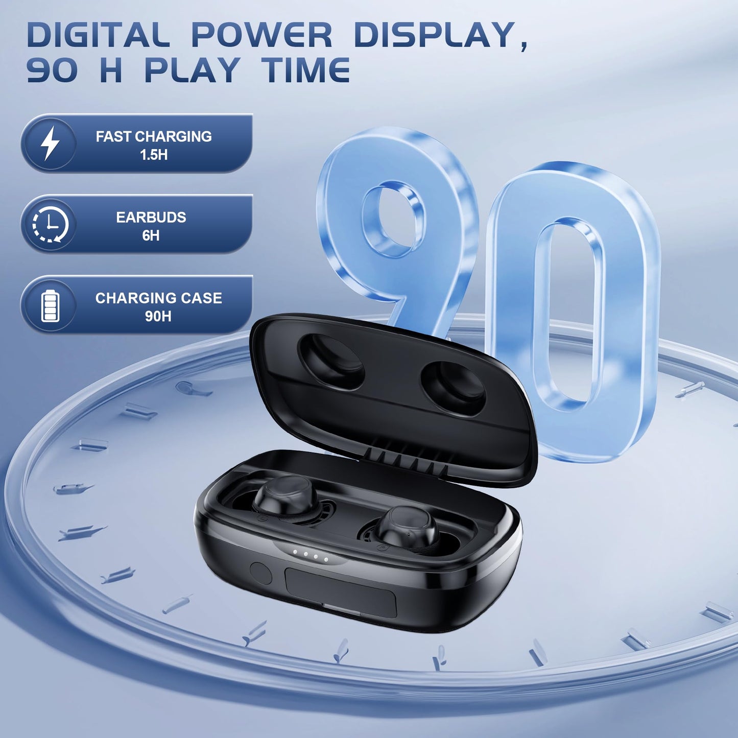 IAMJOY Gaming Earbuds, 20ms Ultra-Low Latency Wireless Earbuds, 90H Playtime, 2.4GHz Dongle & Bluetooth, Noise-Canceling Mic, Compatible with Meta Quest 3/2, PS5/4, Switch, Steam Deck, PC