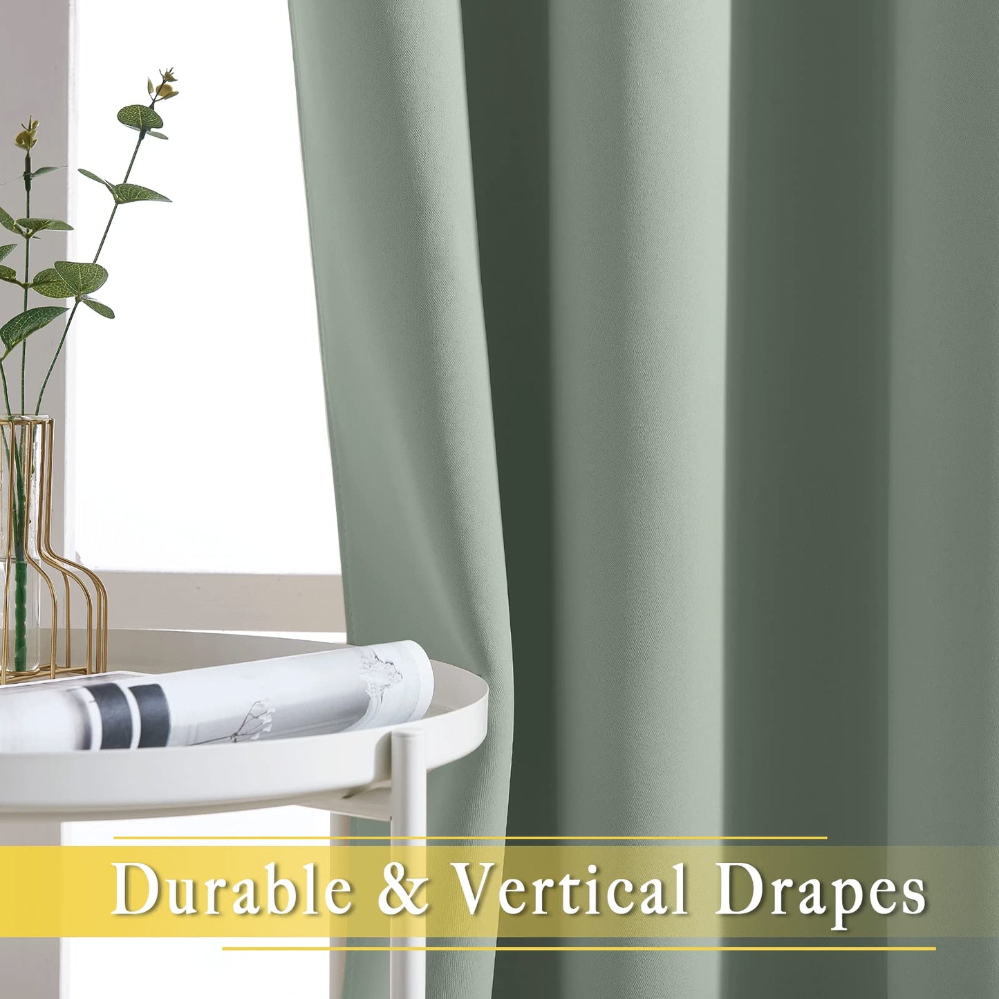 NICETOWN Sage Green Room Divider Curtains 84 inch Length, Grommet Thermal Insulated Blackout Patio Door Curtain Drape Sound Proof for Sliding Glass Door (1 Panel, W80 x L84)