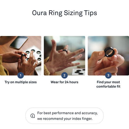 Oura Ring Gen3 Horizon - Black - Size 10 - Smart Ring - Size First with Oura Ring Gen3 Sizing Kit - Sleep Tracking Wearable - Heart Rate - Fitness Tracker - 5-7 Days Battery Life