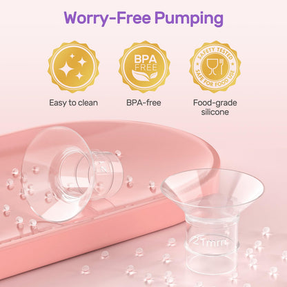 Nuliie 10PCS Flange Sizing Kit 13/15/17/19/21mm for 24mm Flange/Shield of Most Pumps, Silicone Flanges Insert for Momcozy/Spectra Electric Breast Pumps, Pumping Essential Kit for Moms