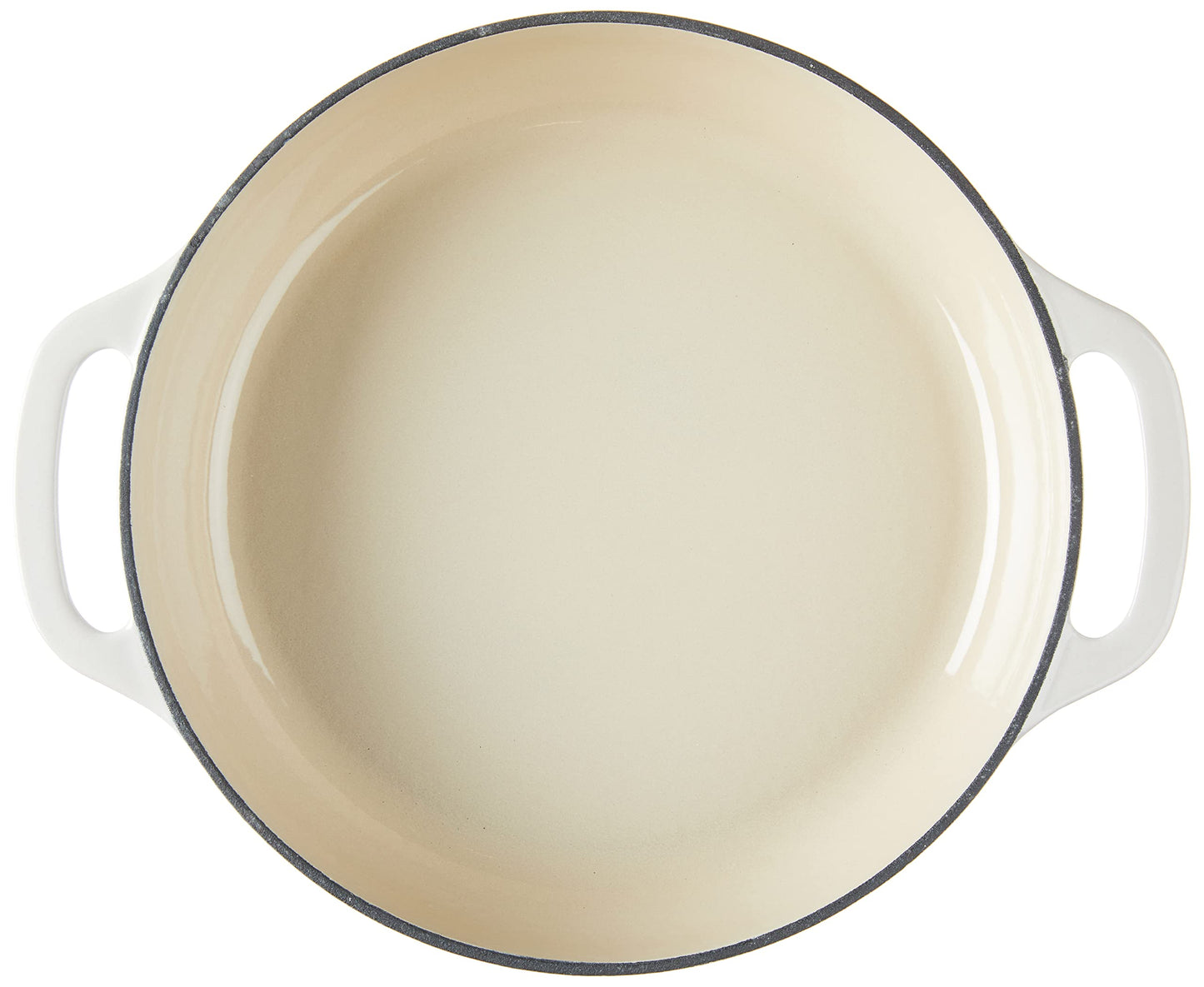 Lodge 3.6 Quart Enameled Cast Iron Oval Casserole With Lid– Dual Handles – Oven Safe up to 500° F or on Stovetop - Use to Marinate, Cook, Bake, Refrigerate and Serve – Oyster White