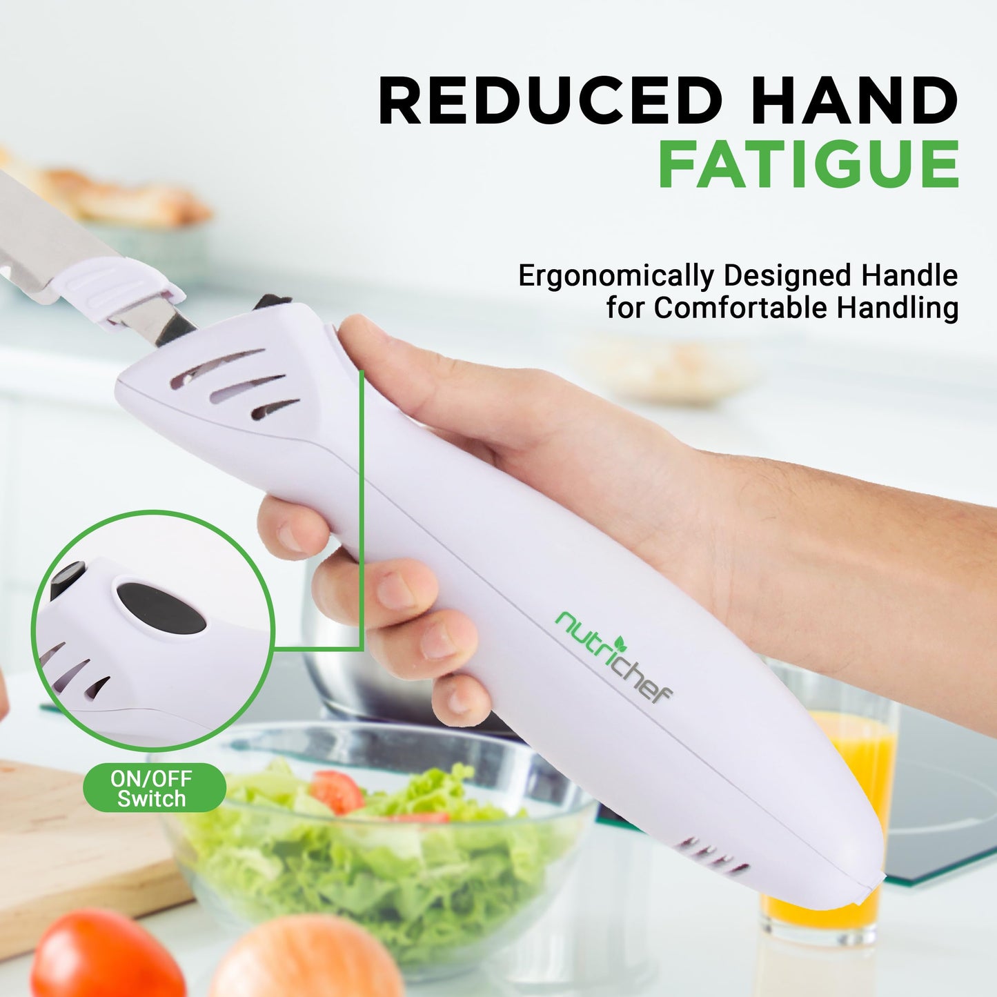 NutriChef Electric Carving Turkey Slicer Kitchen Knife | For Thanksgiving | Portable Electrical Food Cutter Knife Set with Carving Blades & Wood Carving Stand | Cuts Meat, Bread, Cheese & Fruit