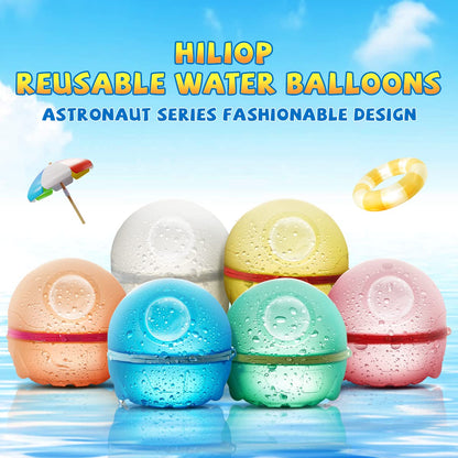 Hiliop 16PCS Reusable Silicone Refillable Water Balloons for Kids & Adults, Self-Sealing with Magnetic & Mesh Bag