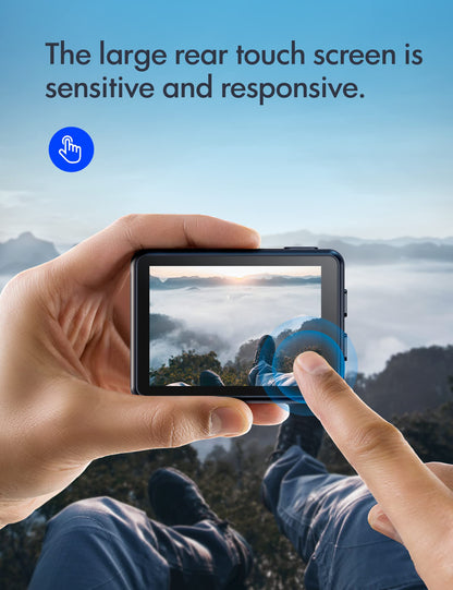 WOLFANG GA200 24MP 4K Action Camera 40M Waterproof Underwater Camera for Snorkeling, EIS WiFi Adjustable Wide Angle Dual Screen Camera for Vlog, Webcam(Charger, Remote Control and Helmet Accessories)