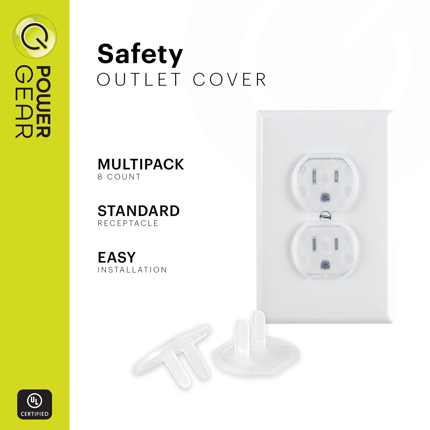 Power Gear Outlet Covers Baby Proofing Child Proof Plug Covers for Electrical Outlets Easy Install Outlet Plug Covers UL Listed Shock Prevention Clear 51175 30 Count