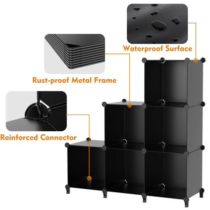 HOMIDEC Closet Organizers and Storage, 9 Cube Storage Organizer, Portable Closet Organizer Cubes Shelves for Clothes, Bedroom, Kids Room, Bathroom, Wardrobe, Garment Racks, Black