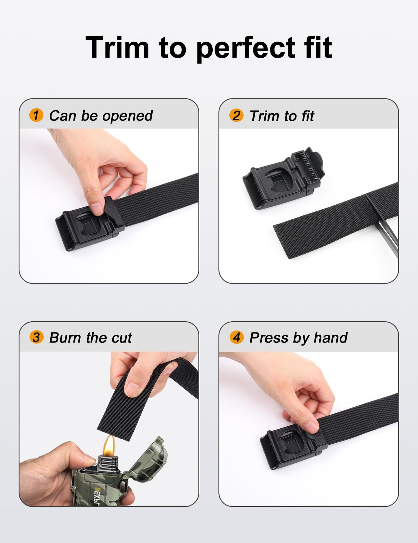 JUKMO Stretch Tactical Belt for Men, Military Work Rigger Hiking 1.5" Elastic Nylon Web Ratchet Quick Release Belt in Gift Box (Black, Medium)