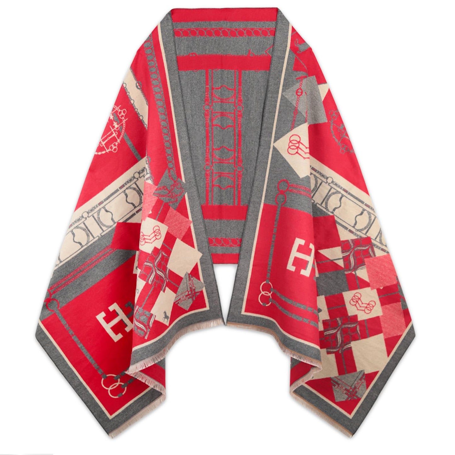 EXTREE Scarfs for Women Pashmina Silky Shawl Wrap for Evening Dressing Blanket Open Front Poncho Cape