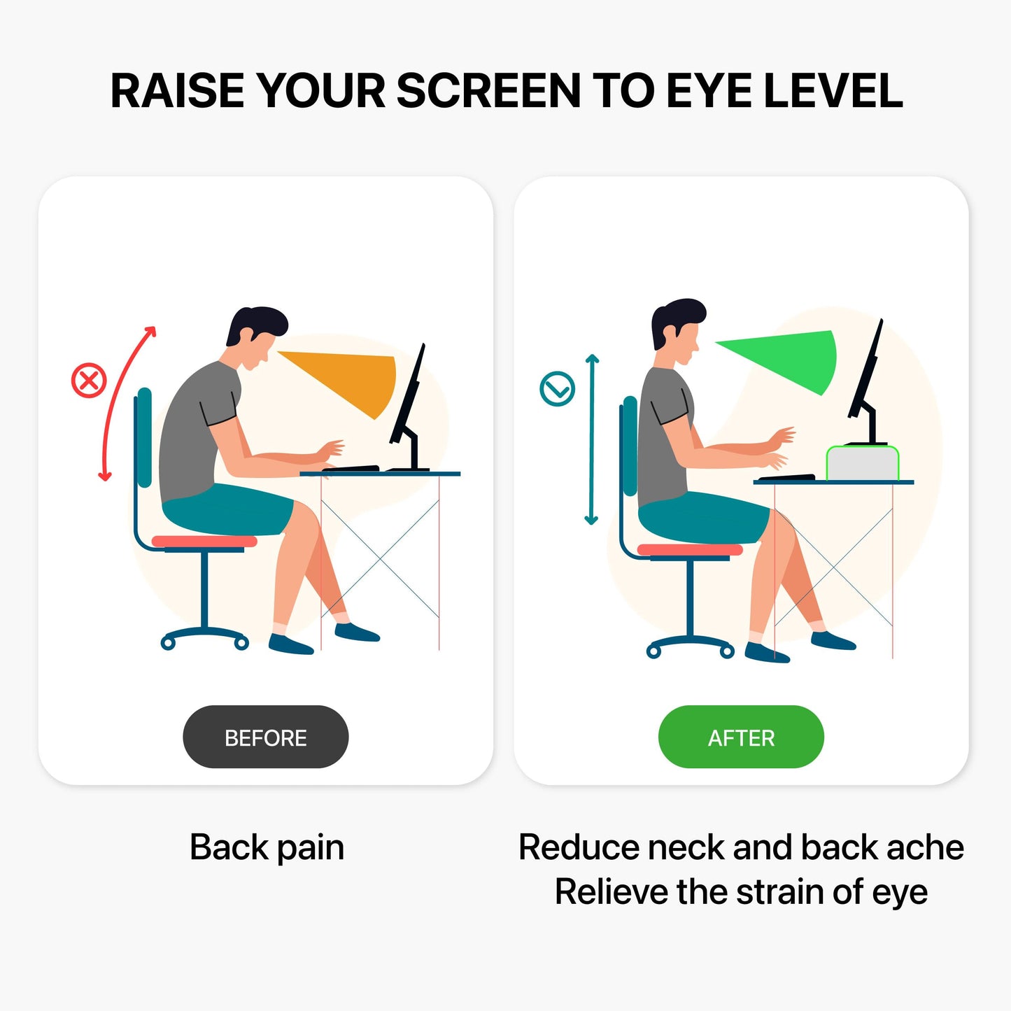 AMT Premium Acrylic Clear Monitor Riser Laptop/PC/Multimedia Monitor Stand for Home Office