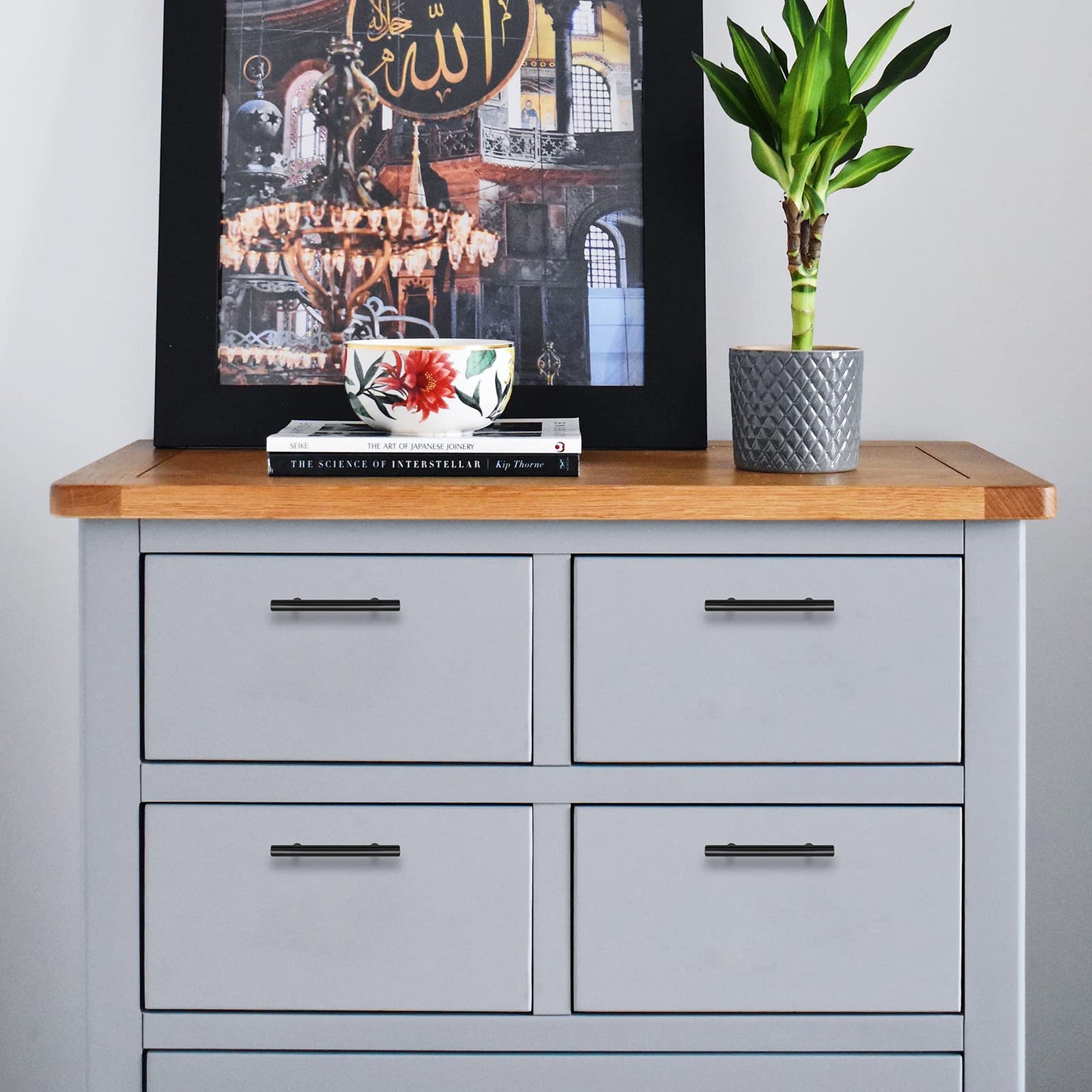 Ravinte 30 Pack 6 inch Cabinet Pulls Matte Black Stainless Steel Kitchen Drawer Pulls Cupboard Handles Cabinet Handles 3.75” Hole Center