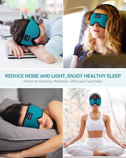 MUSICOZY Sleep Headphones 3D Bluetooth 5.4 Headband Sleep Mask, Wireless Sleeping Headphones Music Earbuds Eye Mask for Side Sleepers Travel with Speakers Cool Gadgets Gifts