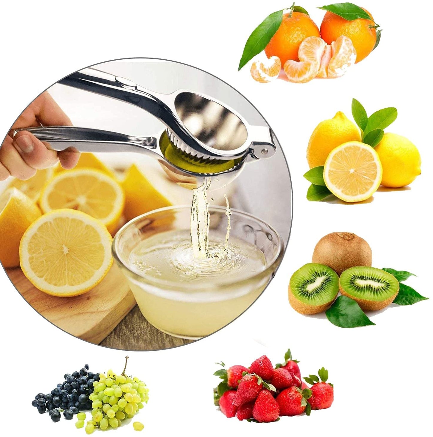 Lemon Squeezer - Lemon Squeezer Manual Citrus Juicer - Lemon Manual Press Juicers Stainless Steel - Lime Squeezer Lemon Juicer Squeezer with Grater