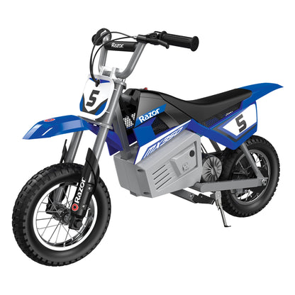 Razor MX350 Dirt Rocket Electric Motocross Bike, Blue, 10-12 inches