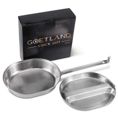 Goetland 304 Stainless Steel US Military Mess Kit Plate Set GI Type Outdoor Camping Hiking Picnic BBQ Beach