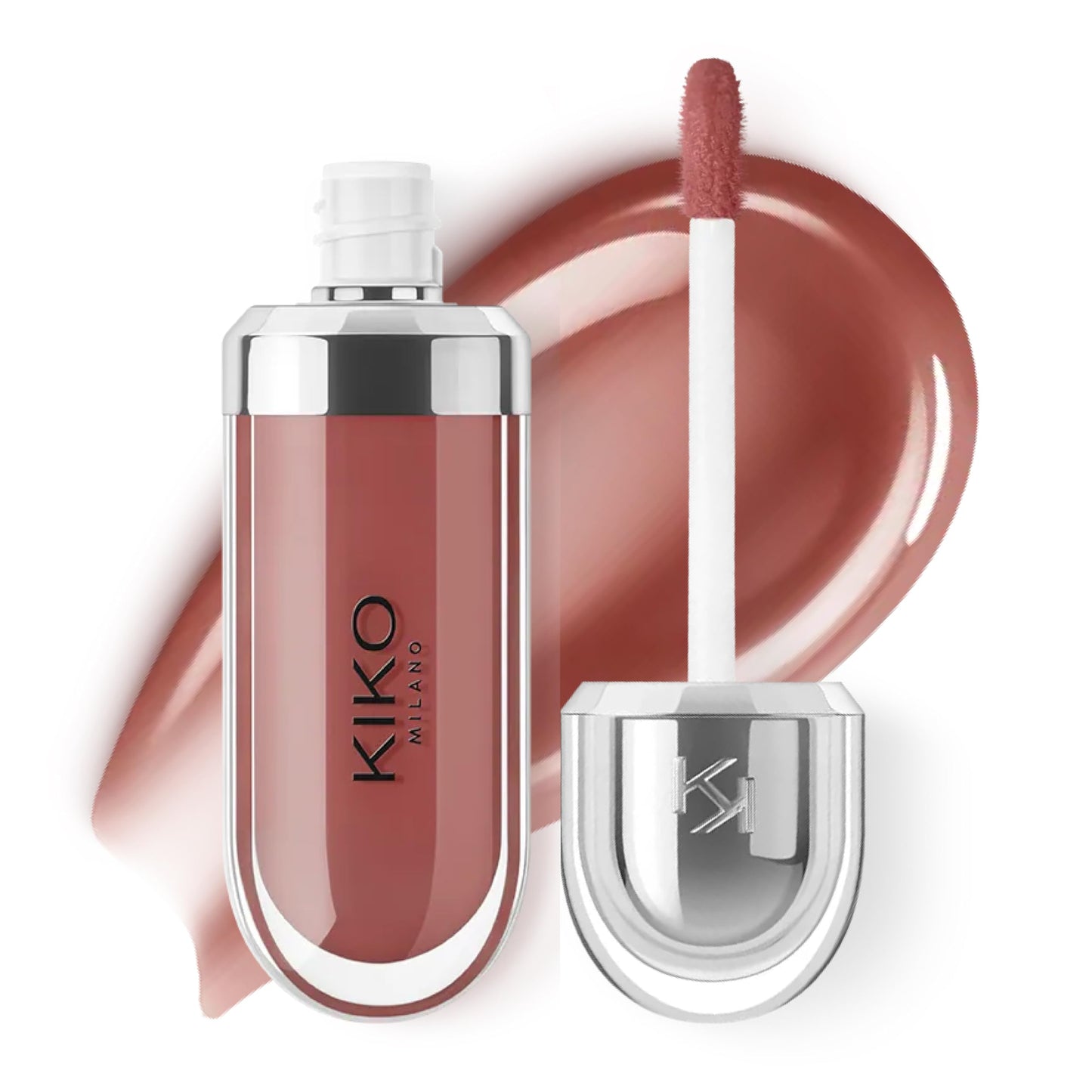 KIKO Milano 3D Hydra Lip Gloss – High Shine, Hydrating, Plumping, Non-Sticky, Moisturizing Lip Makeup – 21 Brun Rose – 6.5ml
