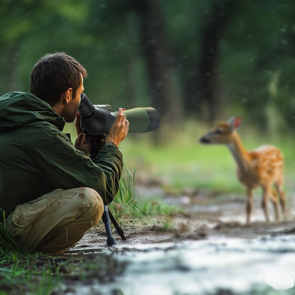 Gosky Flagship DiamondEdge 20-60x80 Spotting Scope with Tripod, Carrying Bag and Quick Phone Holder - BAK4 High Definition Waterproof Spotter Scope for Bird Watching Wildlife observing,Green